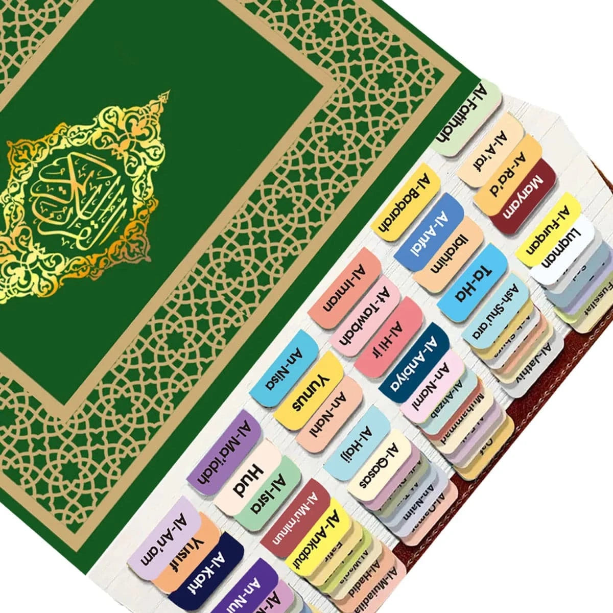 125 Onglets du Coran Laminés – 114 Sourates + 11 Vierge | Onglets d’Index, Étiquettes, Marque-pages pour Livre du Coran Al-imen MULTI Librairie Musulmane Al-imen