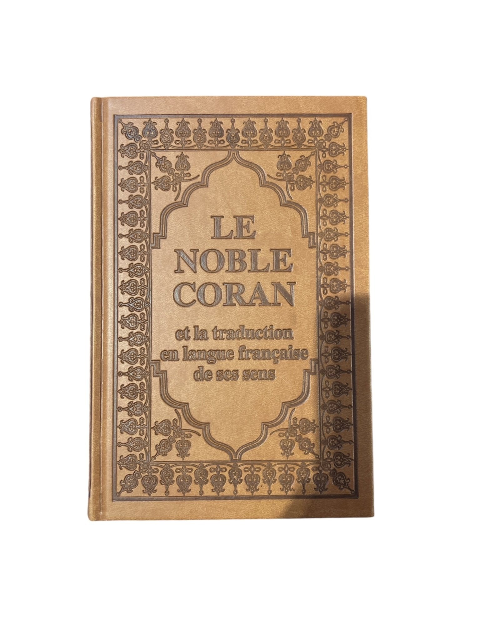 Le Noble Coran et la traduction en langue française de ses sens - bilingue arabe - français - Couverture rigide similicuir marron avec dorure disponible chez Al - imen