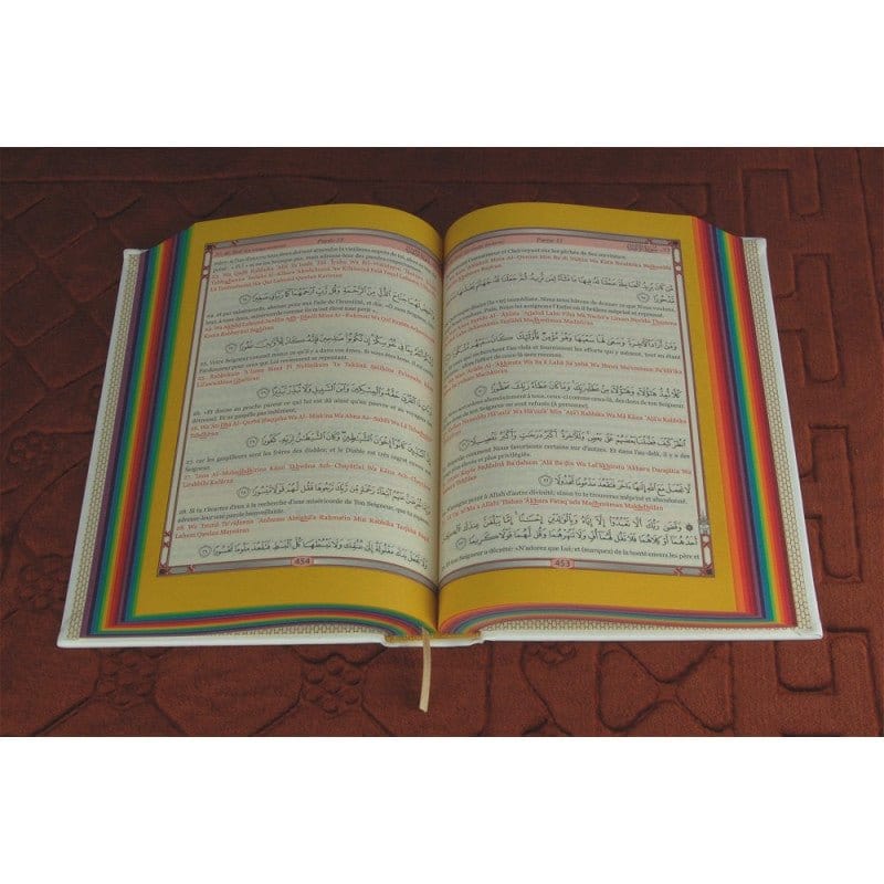 Le Saint Coran Rainbow (Arc-en-ciel) - Français-Arabe avec transcription Phonétique - Blanc Orientica Coran / Qur'an > Arabe Français Phonétique 5430000361583 Librairie Musulmane Al-imen